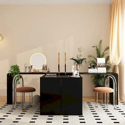 Cassettiera comò a 4 cassetti per scrivania, toeletta, credenza, camera da letto, bianco