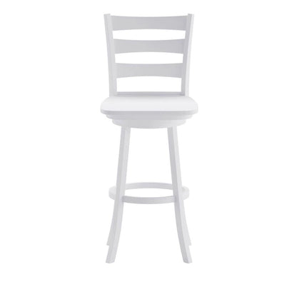 Ladderback Wooden Swivel Bar Stool with Footrest
