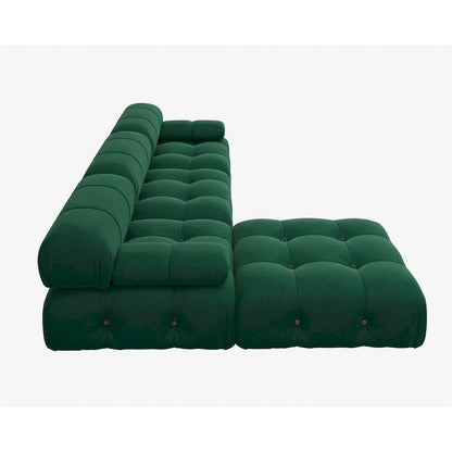 104  Wide Velvet Reversible Modular Sofa & Chaise with Ottoman