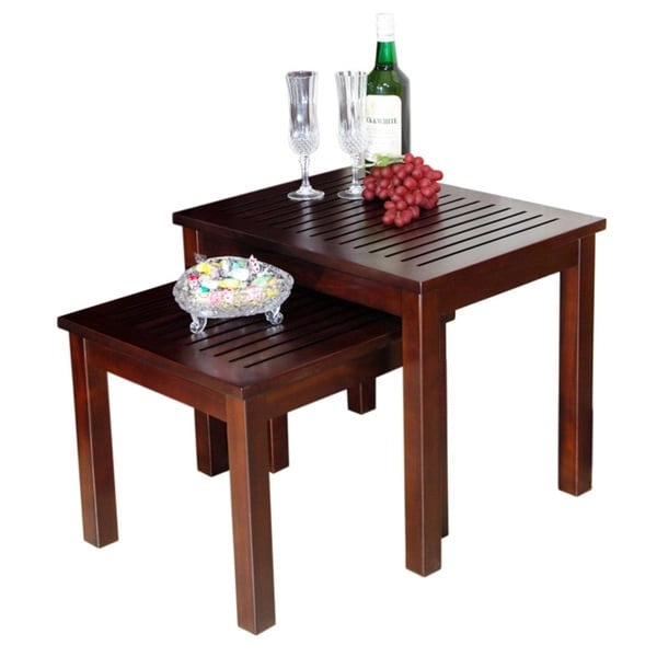 Handmade D-Art Dark Brown Mahogany Nesting Table Set (Indonesia)