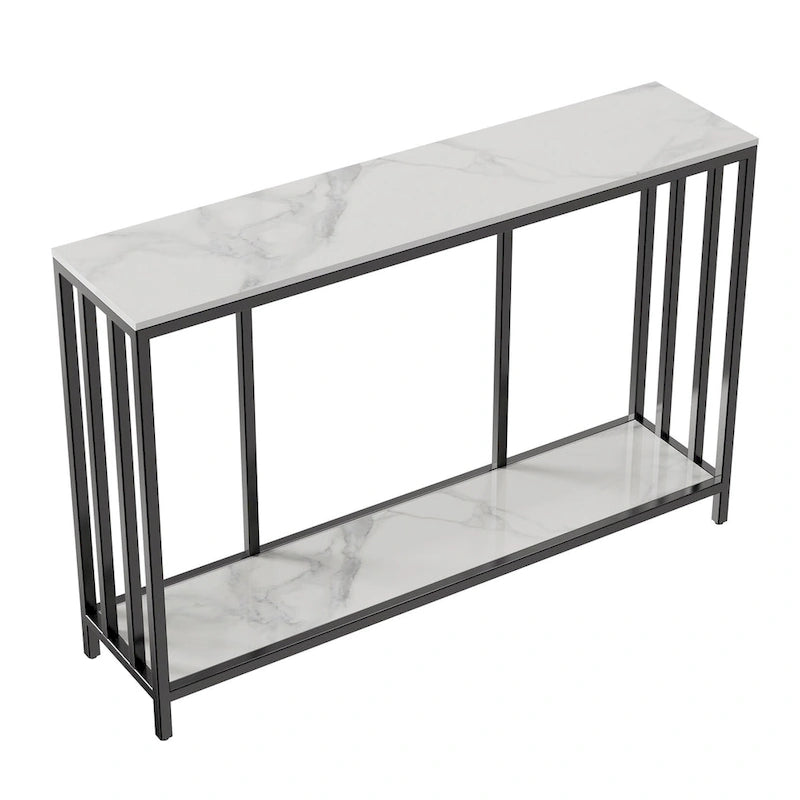 2 Tier Modern Console Table Heavy Duty Sintered Stone
