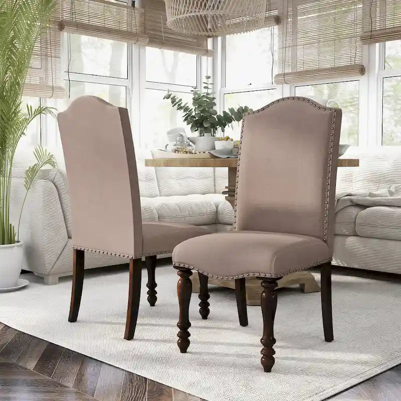 Ketz Taupe Fabric Dining Chairs (Set of 2) by Furniture of America