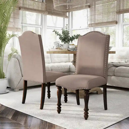 Ketz Taupe Fabric Dining Chairs (Set of 2) by Furniture of America