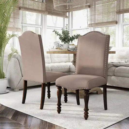 Ketz Taupe Fabric Dining Chairs (Set of 2) by Furniture of America