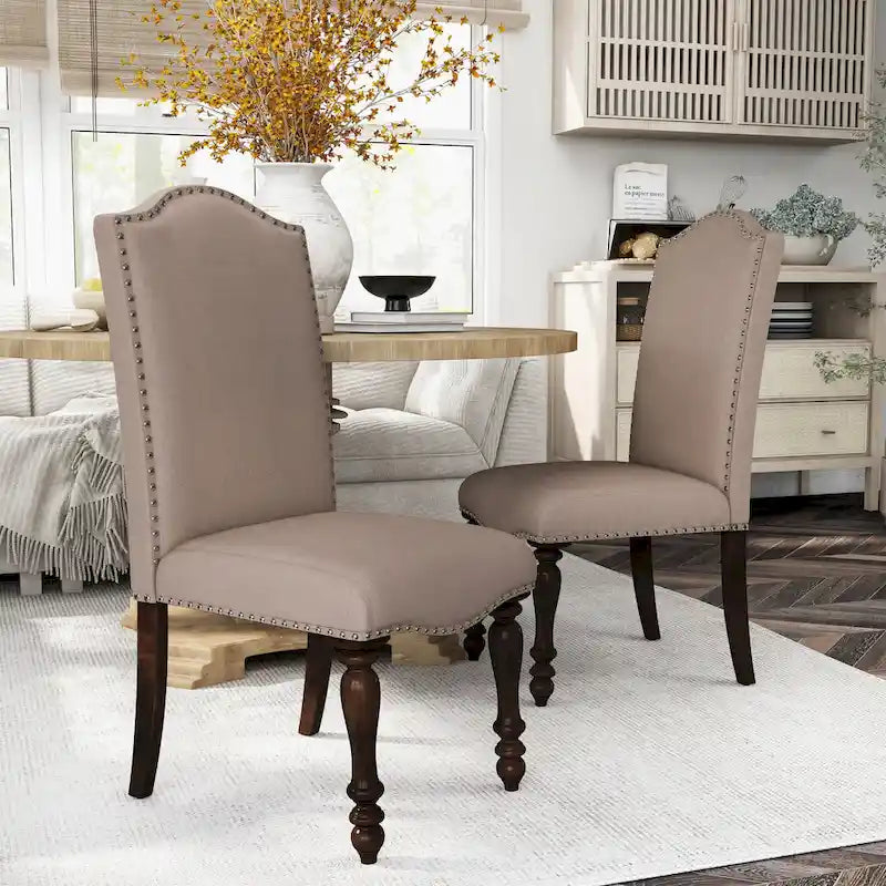 Ketz Taupe Fabric Dining Chairs (Set of 2) by Furniture of America
