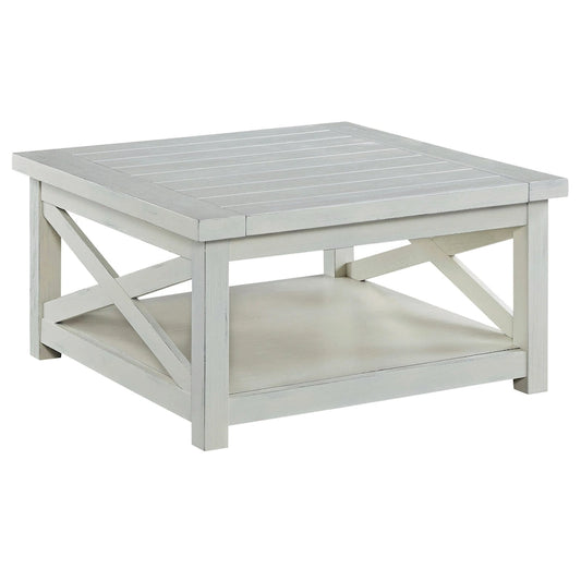 Seaside Lodge Off-White Weathered Finish Coffee Table by Homestyles