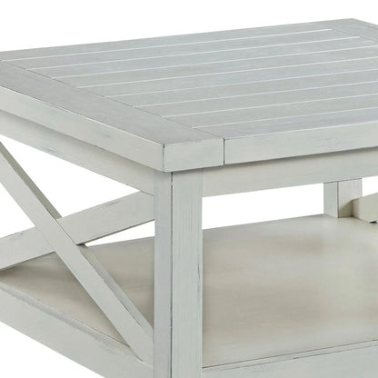 Seaside Lodge Off-White Weathered Finish Coffee Table by Homestyles