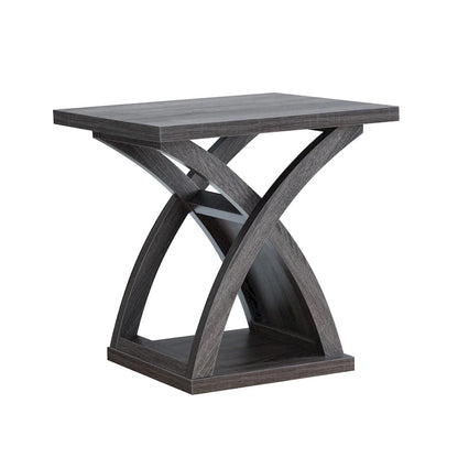 DH BASIC Transitional Distressed Grey 22-inch 1-Shelf End Table by Denhour