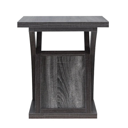 DH BASIC Transitional Distressed Grey 22-inch 1-Shelf End Table by Denhour