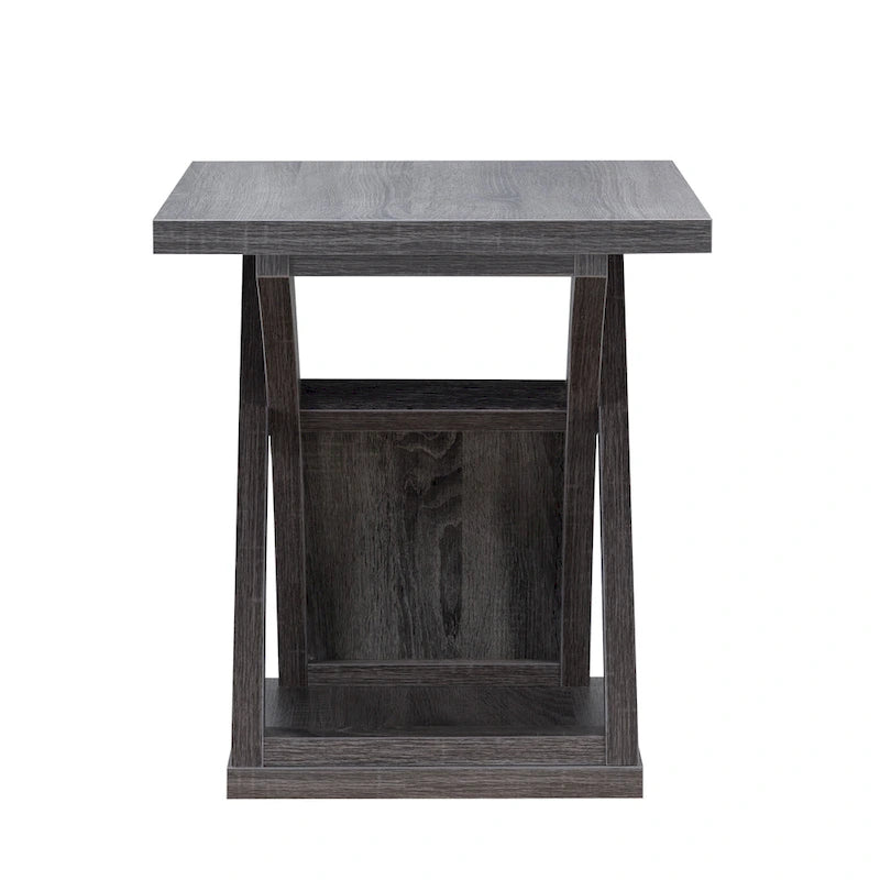 DH BASIC Transitional Distressed Grey 22-inch 1-Shelf End Table by Denhour