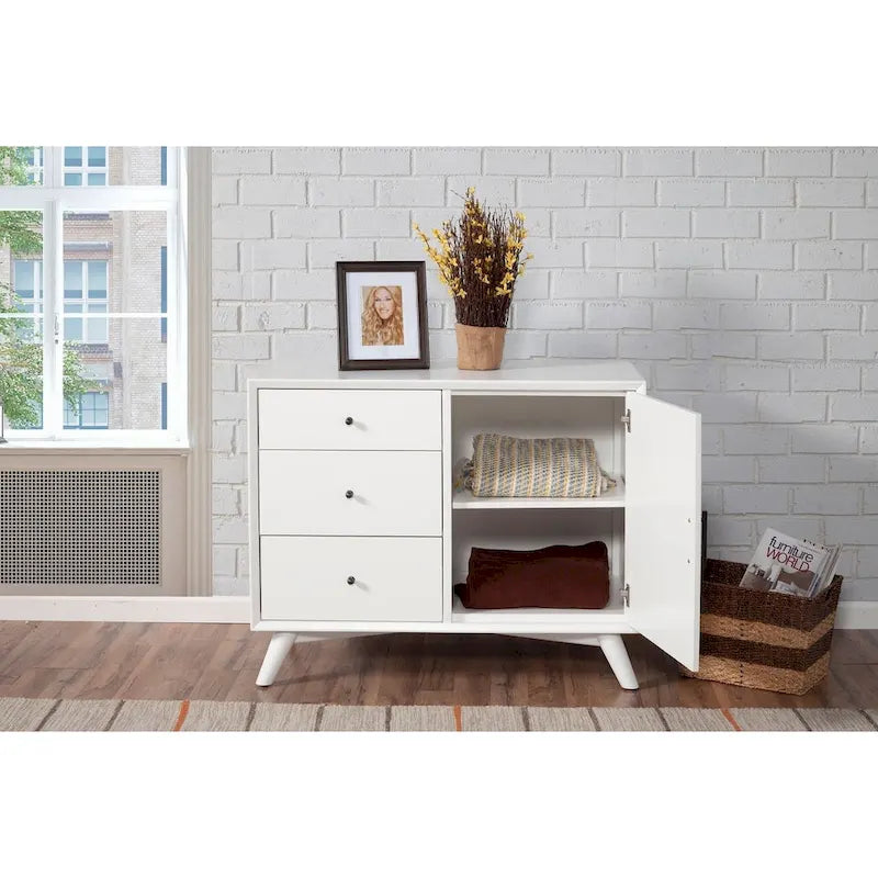 Flynn Wood Accent Cabinet in White