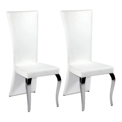 Somette Tabitha White Rectangle High Back Dining Chair (Set of 2)