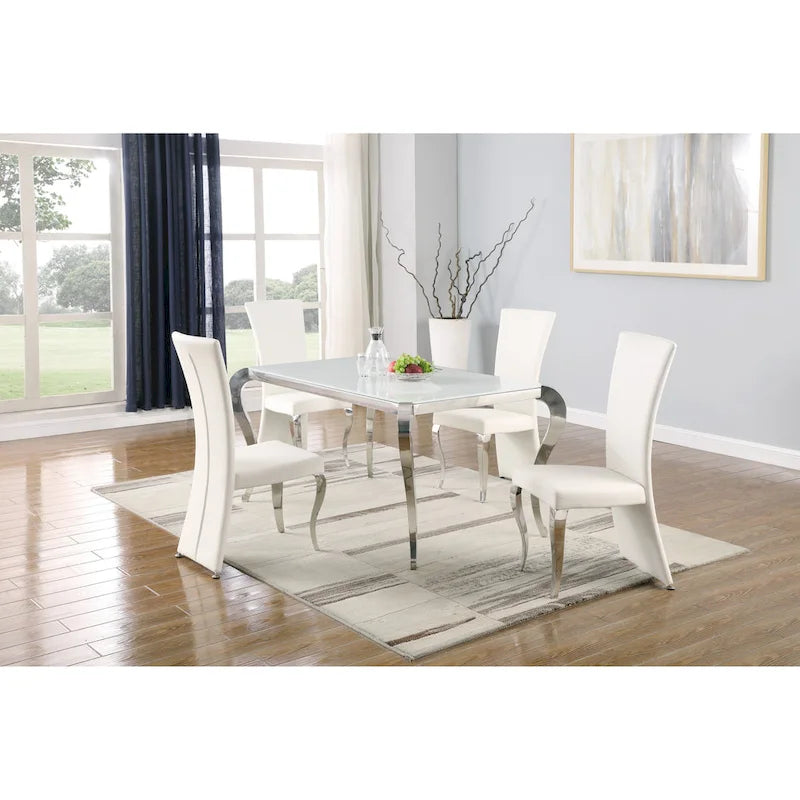 Somette Tabitha White Rectangle High Back Dining Chair (Set of 2)