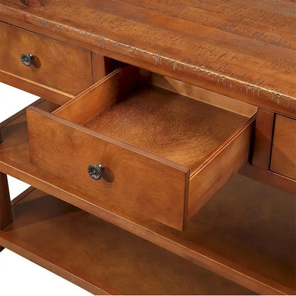 48  Solid Pine Wood Top Console Table with 3 Storage Drawers