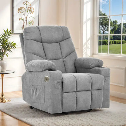 Moasis Grey Fabric Power Lift Recliner Chair for Elderly