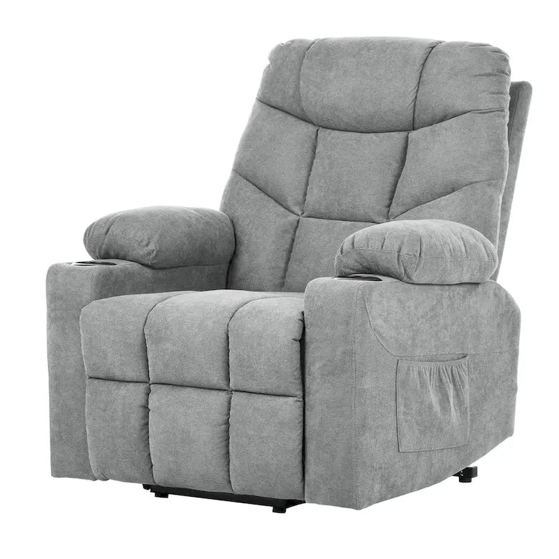 Moasis Grey Fabric Power Lift Recliner Chair for Elderly