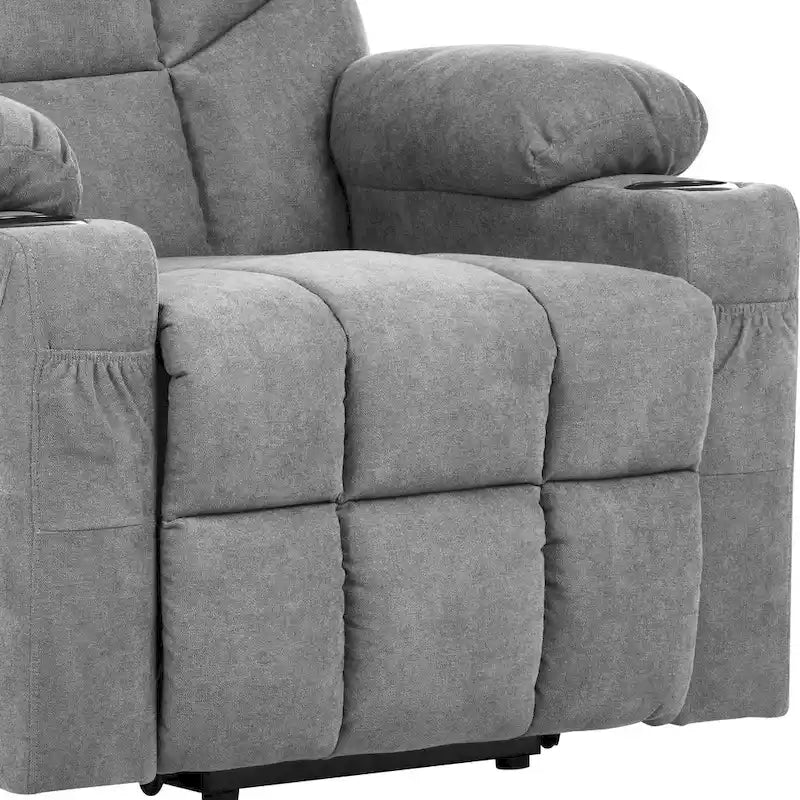 Moasis Grey Fabric Power Lift Recliner Chair for Elderly