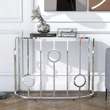 Hoop Glam Chrome 42-inch Mirror Sofa Table by Furniture of America