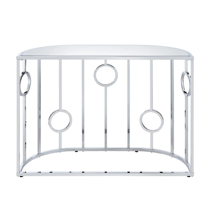Hoop Glam Chrome 42-inch Mirror Sofa Table by Furniture of America