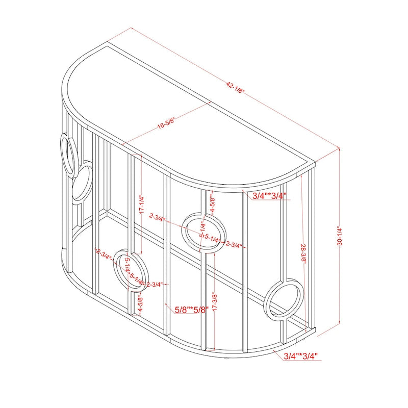 Hoop Glam Chrome 42-inch Mirror Sofa Table by Furniture of America