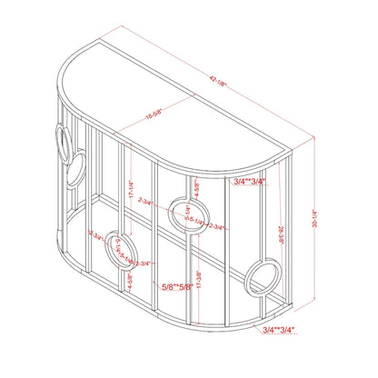 Hoop Glam Chrome 42-inch Mirror Sofa Table by Furniture of America