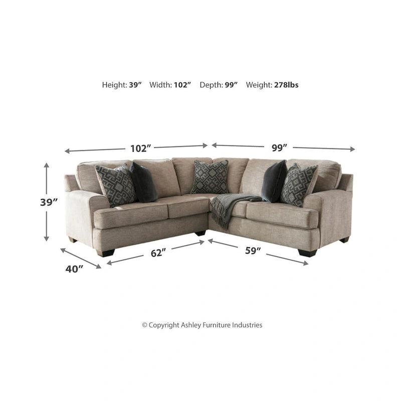 Signature Design by Ashley Bovarian Beige and Grey 2-Piece Sectional Sofa