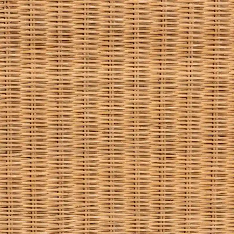 Erla Bohemian Light Honey Rattan Accent Bench with Scallop border