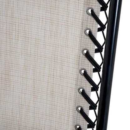 Outsunny Set di Poltrone a Dondolo con Tessuto a Rete Traspirante, Cuscino, Bianco Crema