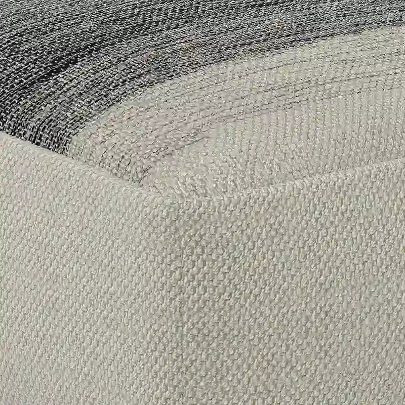 WYNDENHALL Irena Square Woven Pouf in Grey and White Recycled PET Polyester