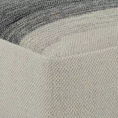 WYNDENHALL Irena Square Woven Pouf in Grey and White Recycled PET Polyester