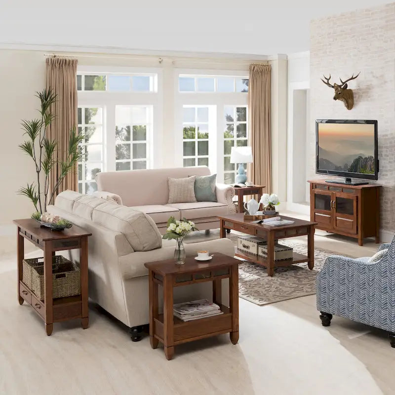 Rustic Oak End Table