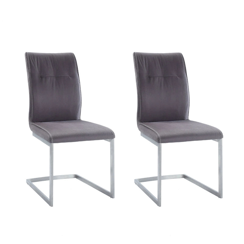 Somette Kalie Cantilever Side Chair with Highlight Stitching, Set of 2