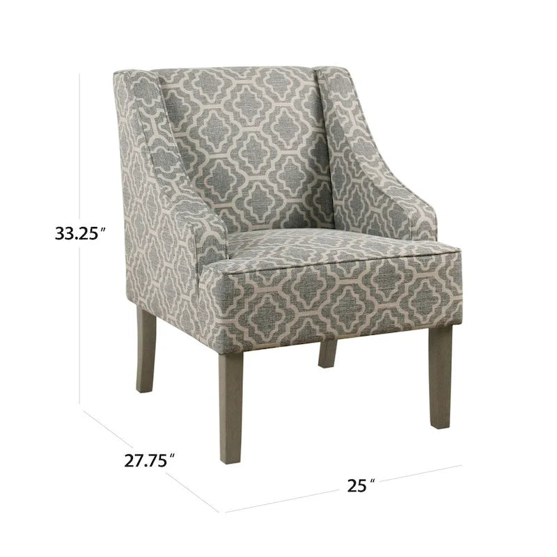 Porch & Den Bohmann Ash Geometric Classic Swoop Arm Chair