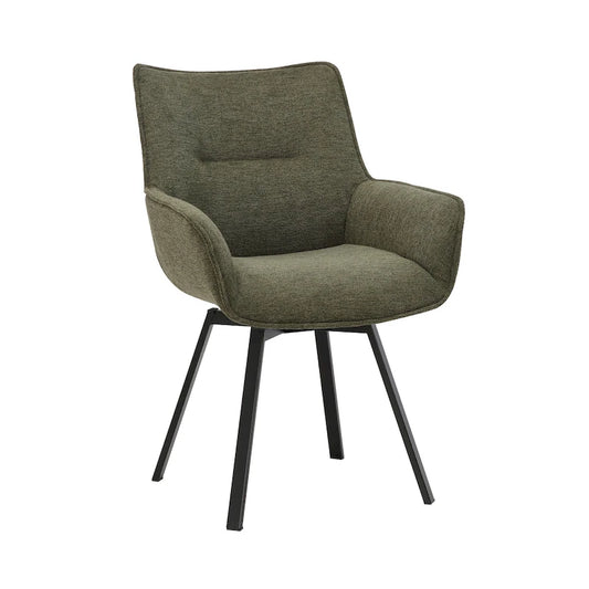 Porthos Home Mirri Swivel Fabric Dining Chair with Steel Legs