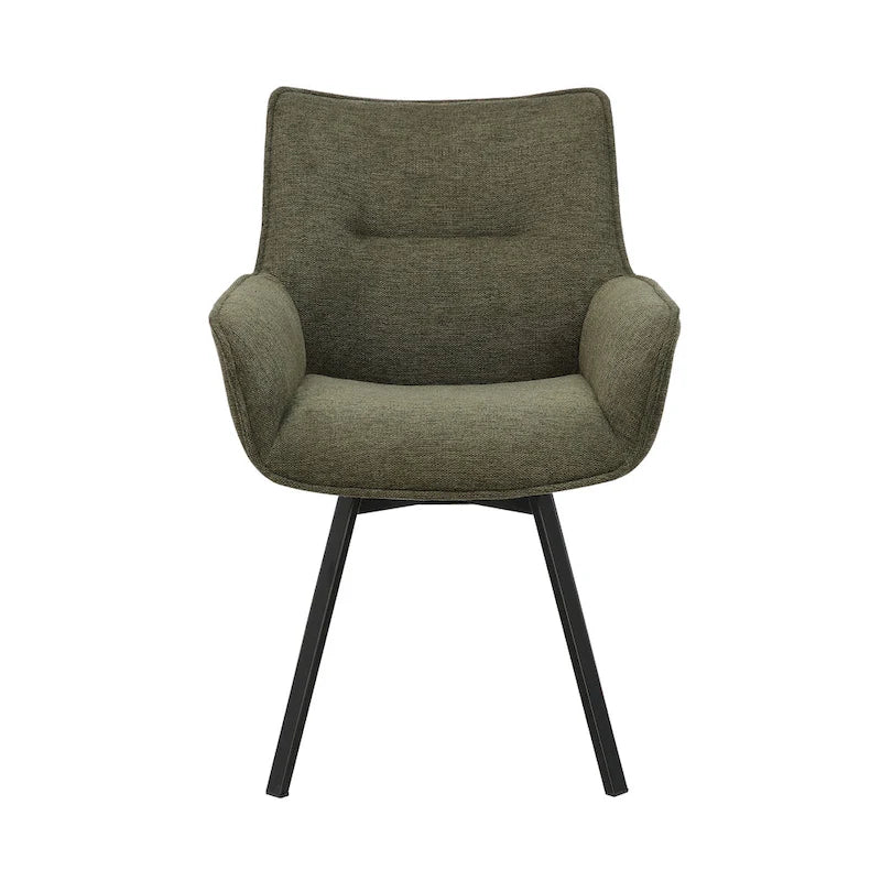 Porthos Home Mirri Swivel Fabric Dining Chair with Steel Legs