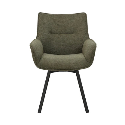 Porthos Home Mirri Swivel Fabric Dining Chair with Steel Legs