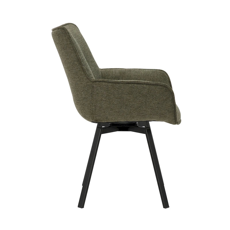 Porthos Home Mirri Swivel Fabric Dining Chair with Steel Legs