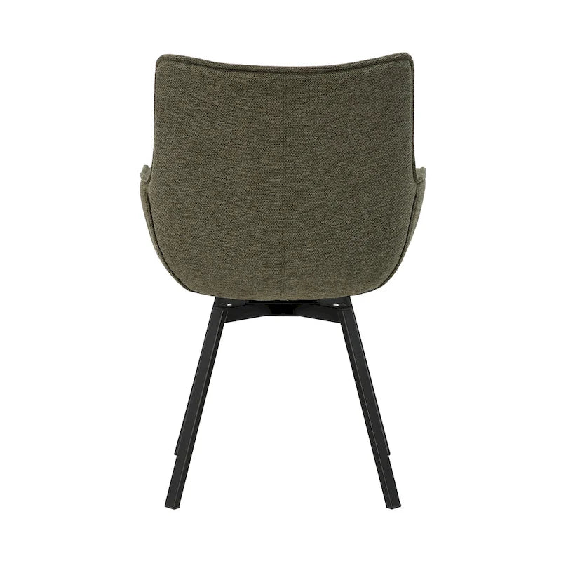 Porthos Home Mirri Swivel Fabric Dining Chair with Steel Legs