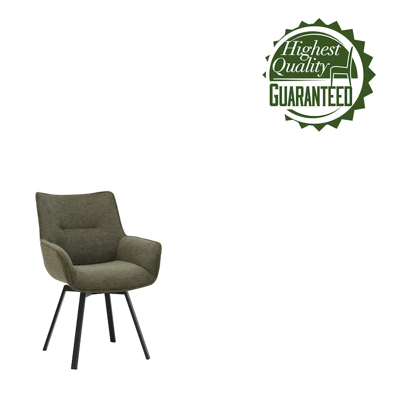 Porthos Home Mirri Swivel Fabric Dining Chair with Steel Legs