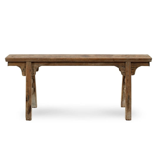Artissance Vintage Noodle Bench with Front Panel, Weathered Natural Wood Finish (Size & Finish Vary) - 57 W x 6.2 L x 22 H