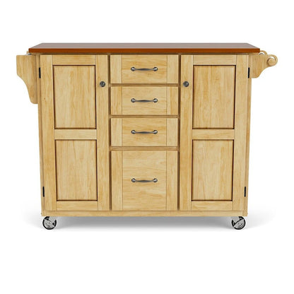 Carrello da cucina a 4 cassetti Copper Grove Puff Island con finitura naturale