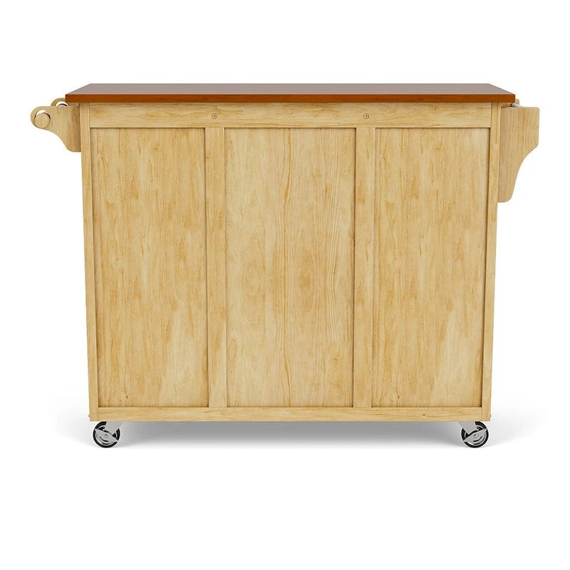 Carrello da cucina a 4 cassetti Copper Grove Puff Island con finitura naturale