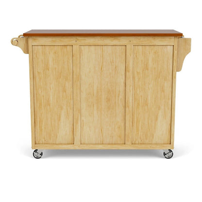 Carrello da cucina a 4 cassetti Copper Grove Puff Island con finitura naturale