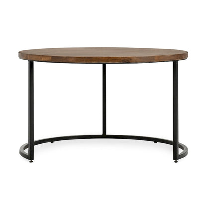 Classic Home Emma Set of 2 Nesting Tables in Natural Brown