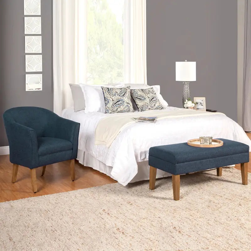 Porch & Den Kingswell Navy Chunky Textured Accent Chair