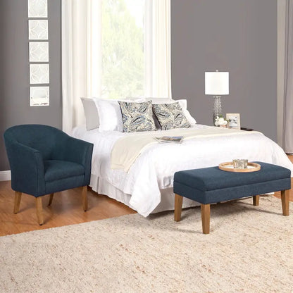 Porch & Den Kingswell Navy Chunky Textured Accent Chair