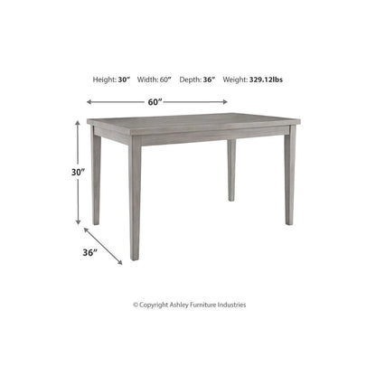 Parallen Gray Rectangular Dining Table