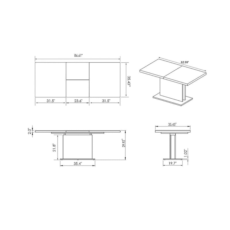 Tavolo da pranzo allungabile in laminato grigio Somette Kalie