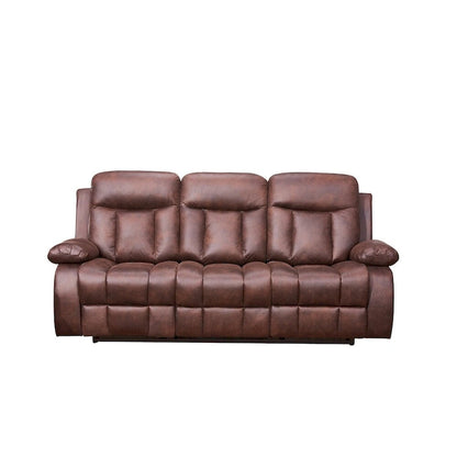 Vanity Art Brown Microfiber 2-Piece Reclining Loveseat with One Motion Sofa One Motion Loveseat Living Room Set - N/A
