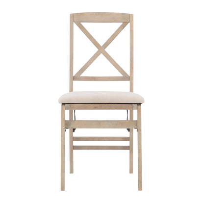 Lesvos X Back Grey Wash Folding Side Dining Chair (Set of 2)